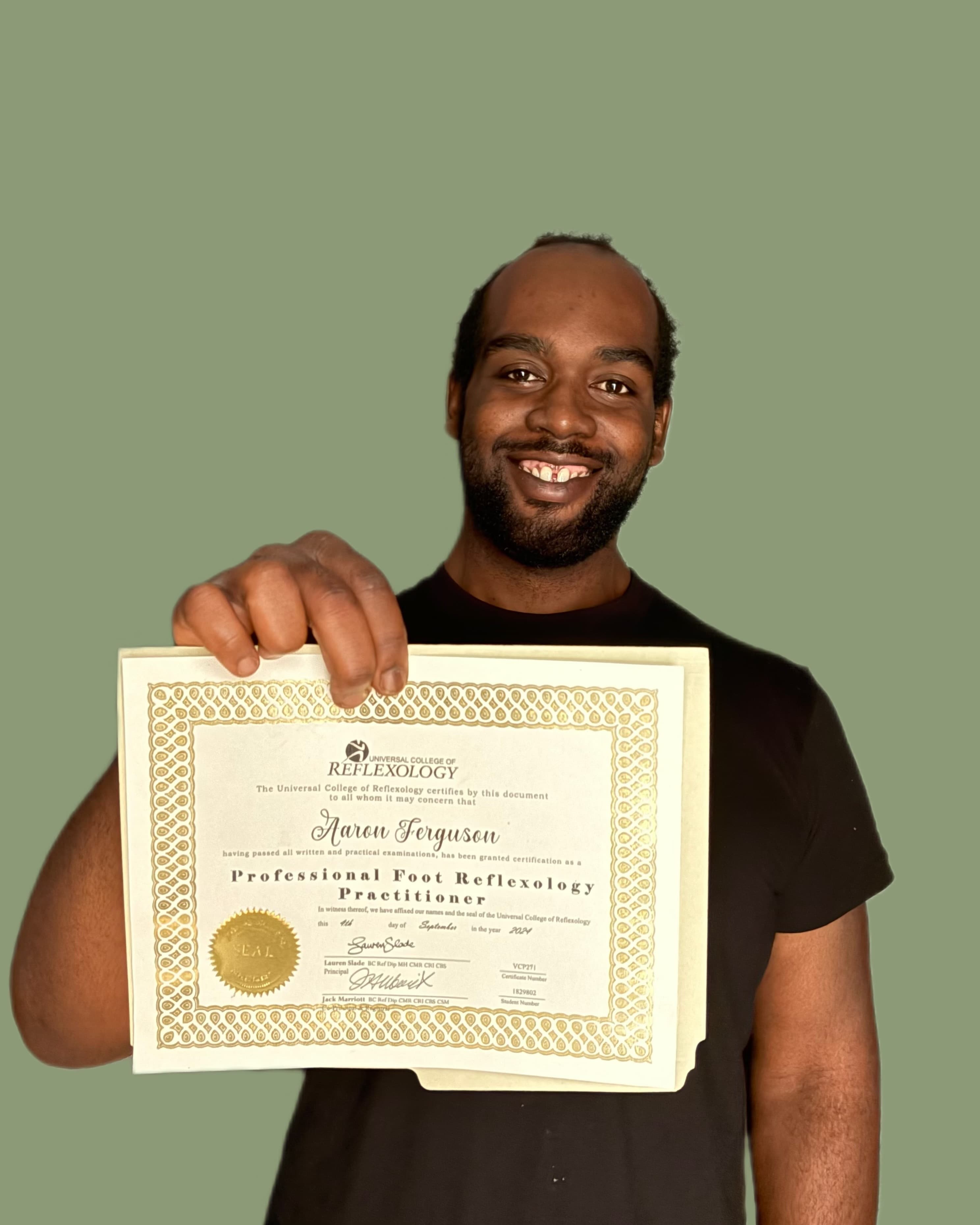 Reflexology treatment showing hands working on feet